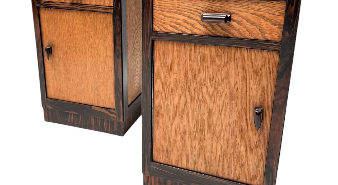 Two Art Deco Modernist Nightstands or Bedside Tables, 1920s 2